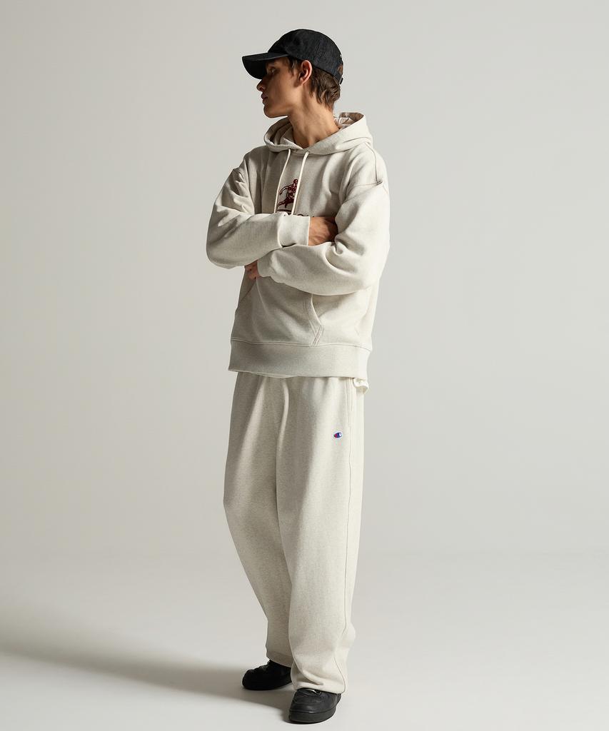 CHAMPION C-Logo Wide Fit Sweat Jogger Pants Oatmeal