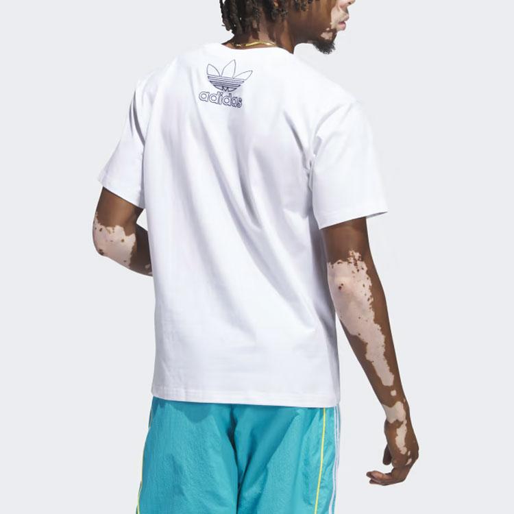 adidas Мужская футболка с трилистником Originals для пляжного спорта и принтом логотипа, белая IL4729