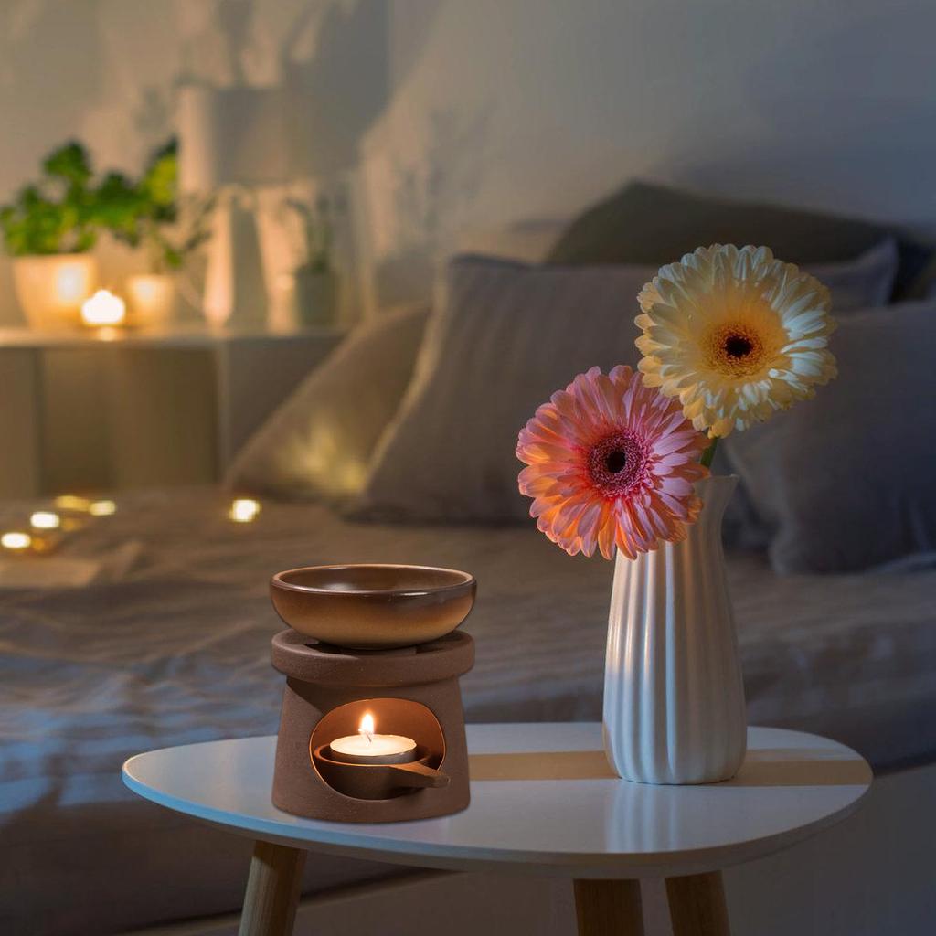 Essential Oil Burners Ceramics Wax Melter Aromatherapies Diffuser and Tealight Candle Holder Set for Home Bedroom Decors