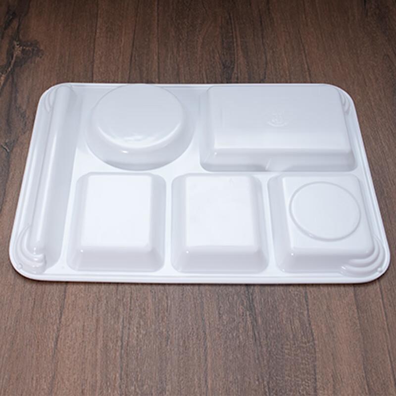 Melamine 6-Compartment Rectangular Serving Tray
