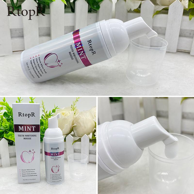 RtopR Mint Teeth Whitening Mousse Dazzle White Teeth Clean Stains Repair Gums Healthy Improve Oral Refreshing