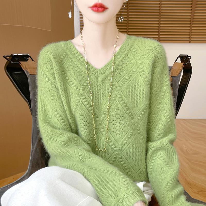 Женский кашемировый свитер Qinghe Cashmere 30% кашемир 70% шерсть Осень и Зима Пуловер Теплый и Модный