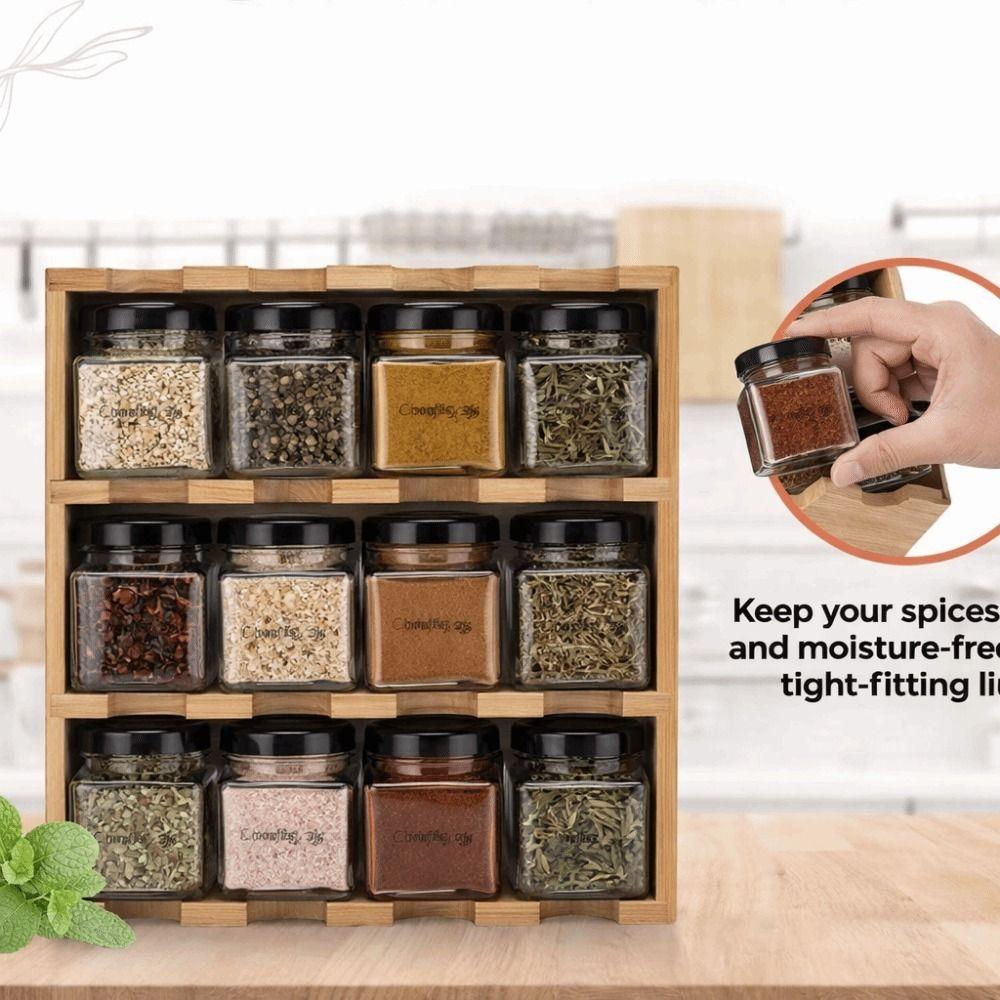 Space Saving Multi-Layer Condiment Rack Wooden Seasoning Storage Rack For Kitchen
