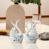 Modern Elite Swan Pair Ceramic Art Figure | Beautiful Home Decor (Set of 2, White)