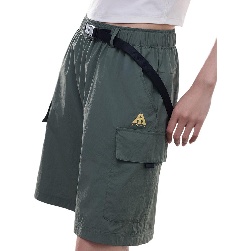 Anta Серия Outdoor Однотонные Дышащие Универсальные Повседневные Шорты Пятиточки Женские шорты Морской зеленый 962526502-2