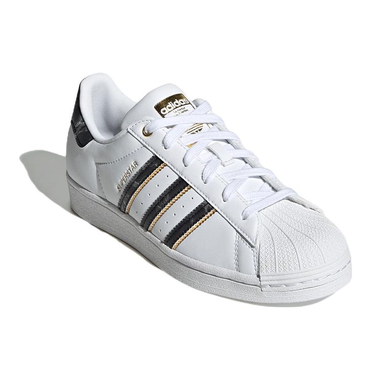 Adidas Женские кроссовки Superstar белого, черного, золотого цвета с эффектом металлик, обувь белого цвета, черный GX1838