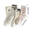 Y2K Bowknot Socks Весна-лето Хлопковые носки Новые Длинные Носки