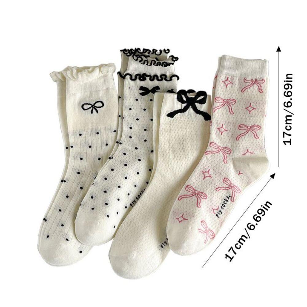 Y2K Bowknot Socks Весна-лето Хлопковые носки Новые Длинные Носки