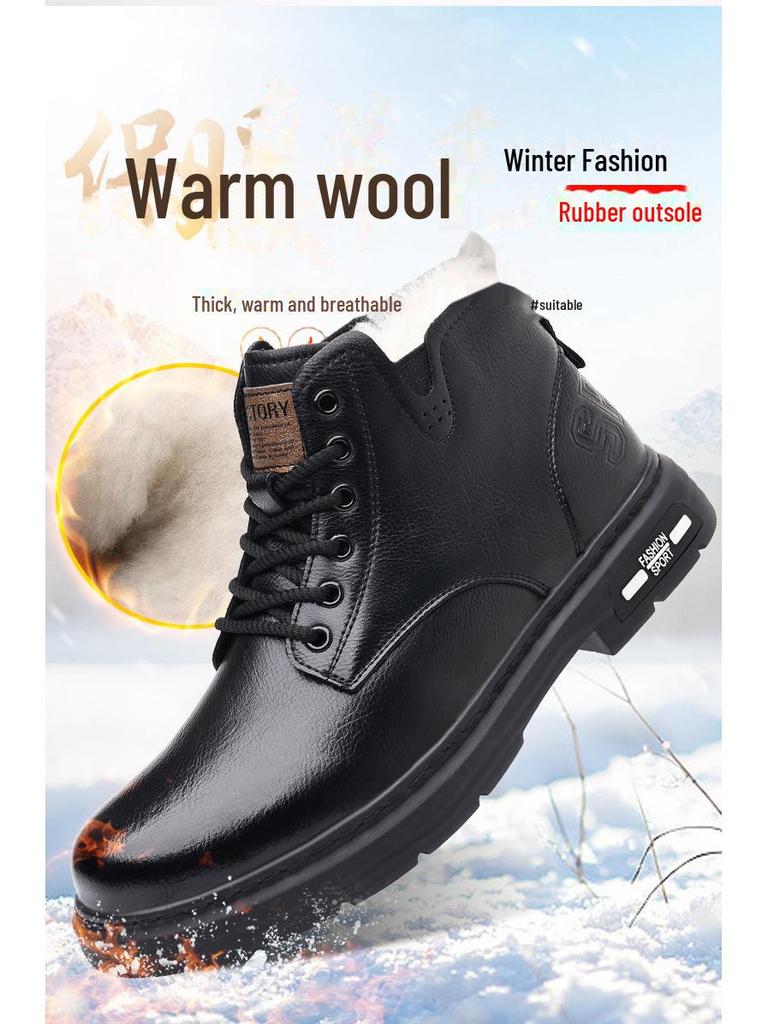 Мужские высокие ботинки Martin в стиле ретро из натуральной кожи с толстой хлопковой подкладкой