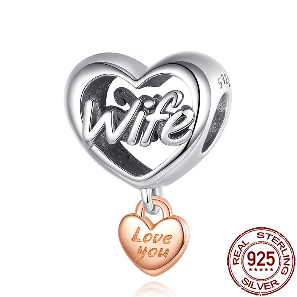 New Charms 925 Silver Sister Daughter Mum Mother Family Love Heart Beads Fit Origina Bracelet Necklace DIY Jewelry
