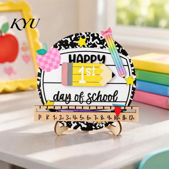 Reusable Chalk Board for Students First Day of School Chalkboard Sign, Wooden Milestone Board, Dustless Liquid Back to Photography Prop Kindergarten