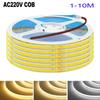 1-10m Cob Led Strip Light 220v 230V AC 240LED/m Flexible Tape Lights with Rectifier No Power Required Linear Lighting 2024 New