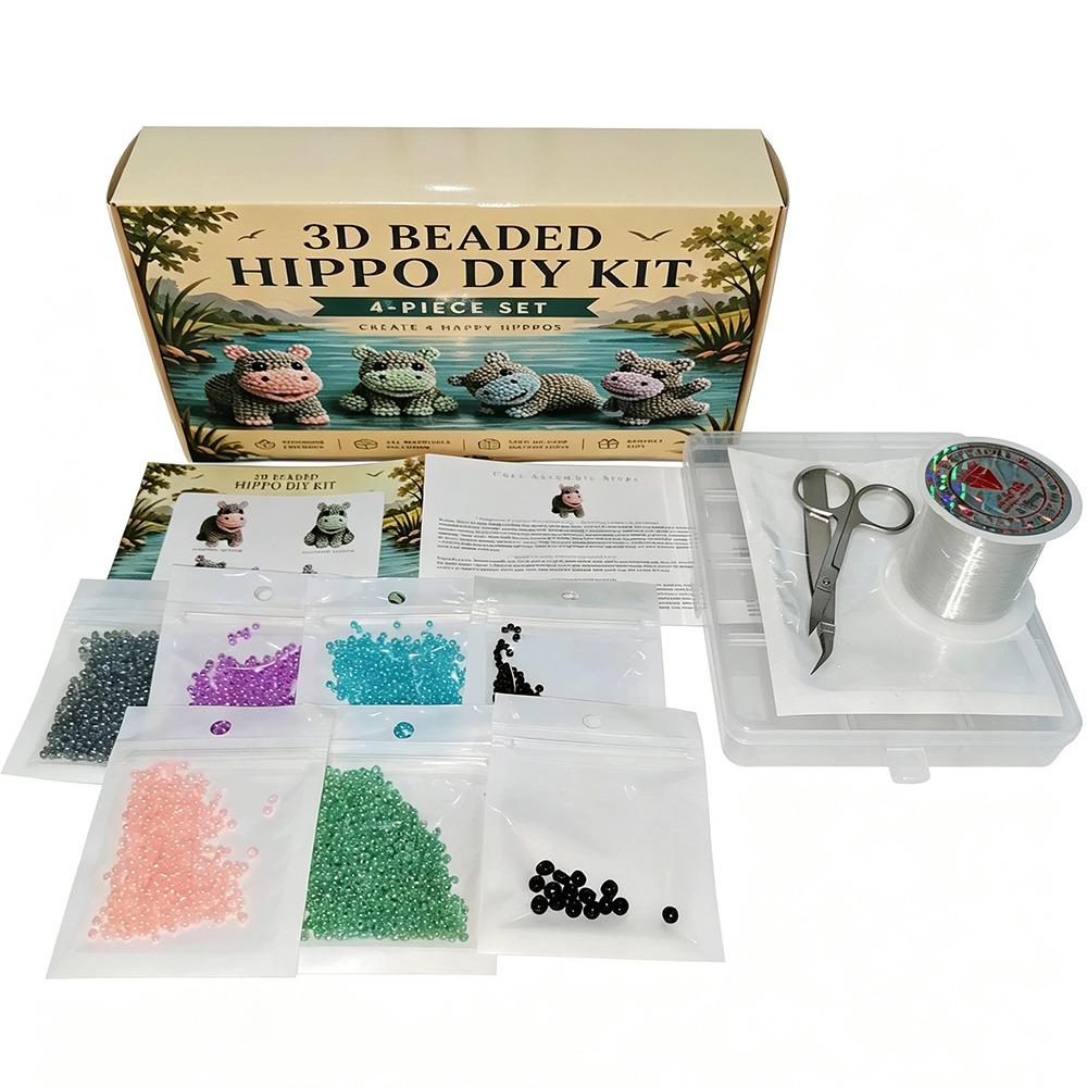 Cute Design 3D Beaded Animal Kit Tiny Beads Handmade Bead Art Kit  Home Decor