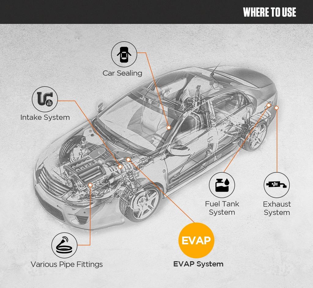 Автомобильный дымогенератор, анализатор утечек труб, AUTOOL SDT205, система EVAP, инструмент для диагностики утечки дыма