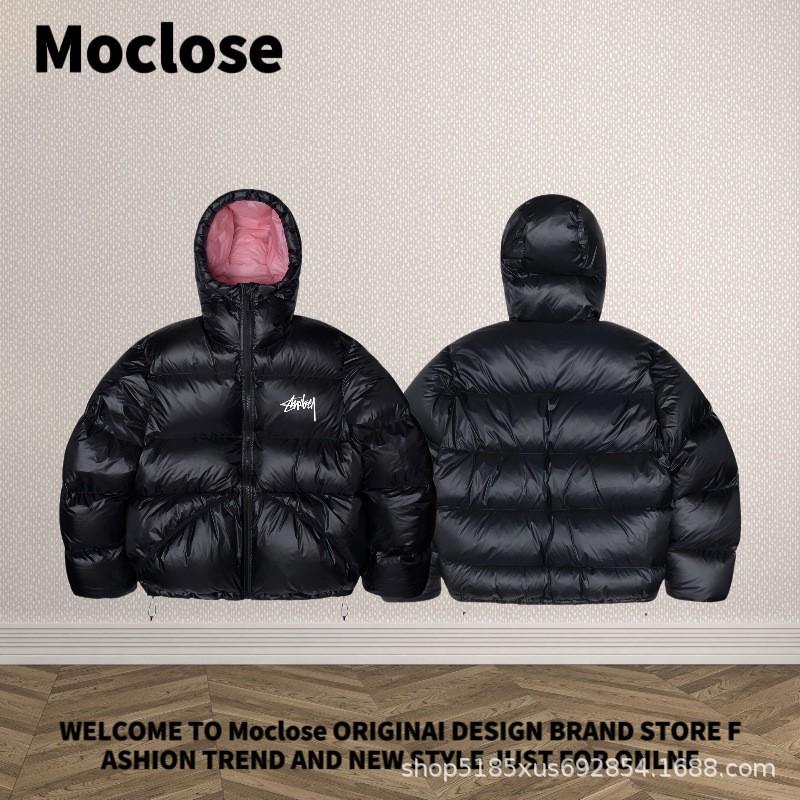 Moclose American Street Winter Down Puffer Jacket Loose Fit Warm Solid Color Couple Coat