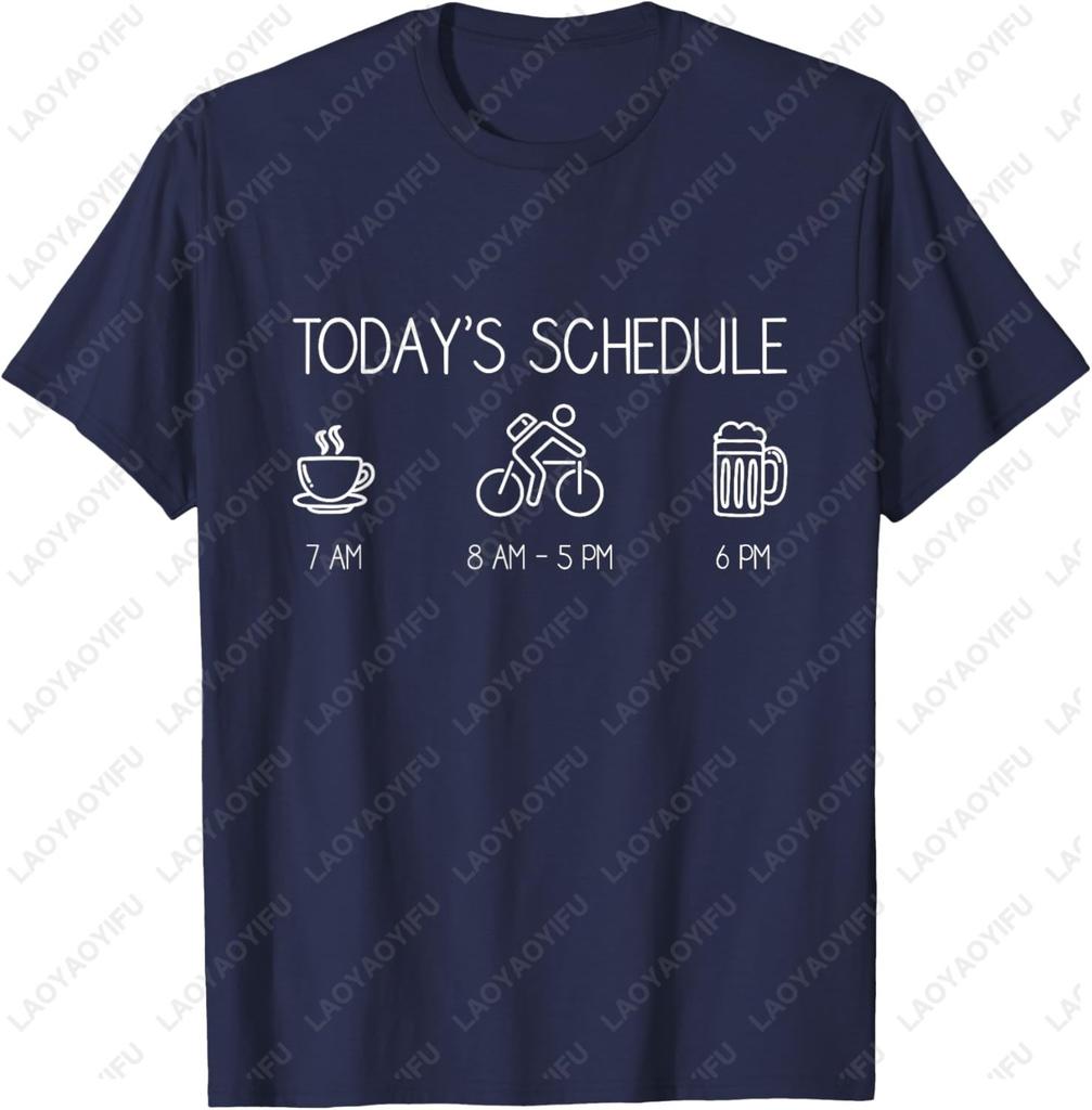 Todays Schedule Cycling Mountain Biking Bike TShirt TShirt Comfortable Breathable Loose Mens Shirts with Round Neck