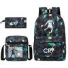 Soccer Star Backpack Set 3 in 1, Youth School Bookbag with Shoulder Bag and Pencil Case, Sports Travel Rucksack