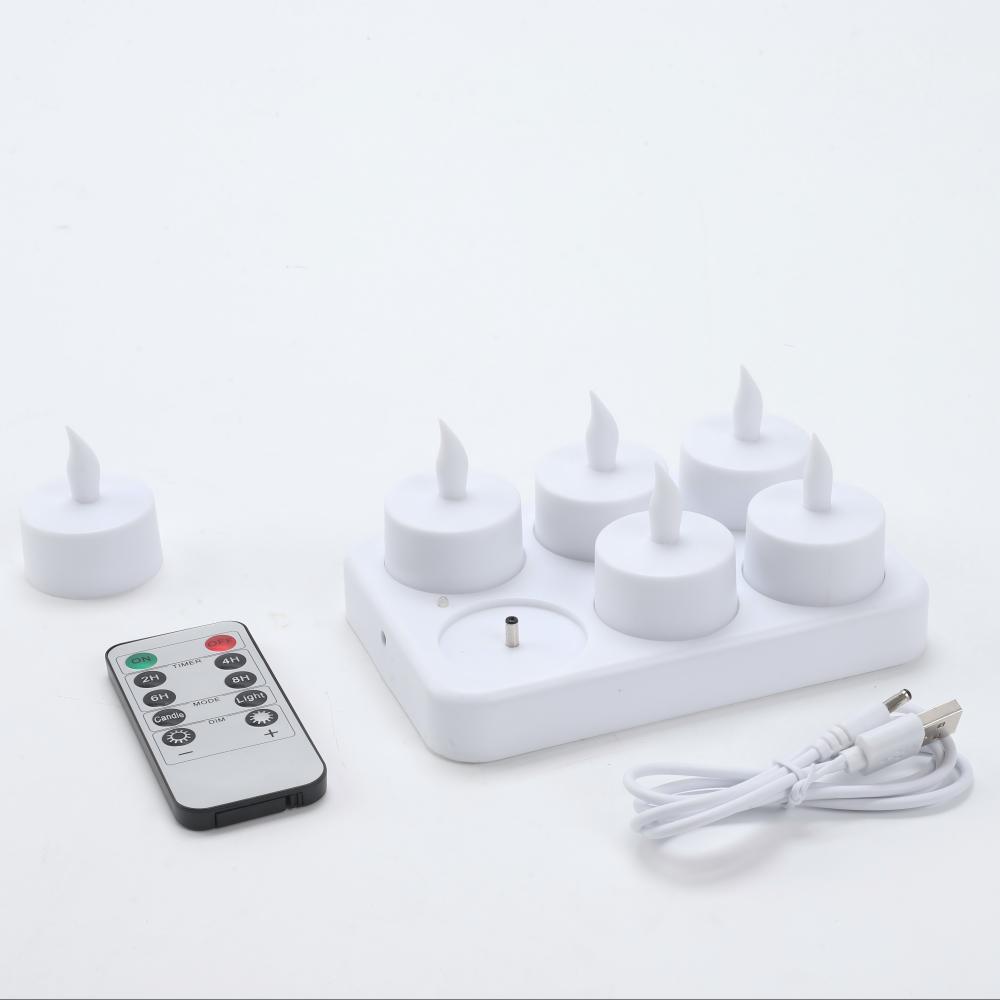 Wedding Bar Dinner Decoration Led Tea Light Candle Led Flameless Flickering Candles Tea Lights Rechargeable Led Candle Light
