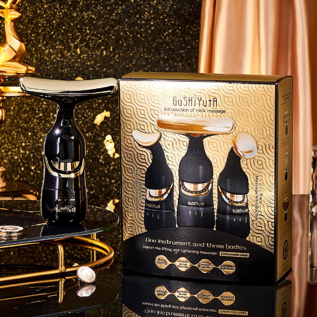 3 In 1 Face Massager Facial Lifting Device Electric Beauty Introducer For Face Neck And Eyes Microcurrent Beauty Skin Tightening Machine Anti Aging