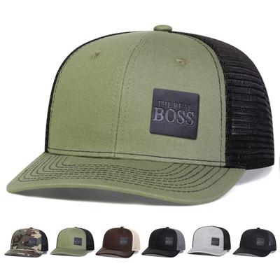 Унисекс THE REAL BOSS с кожаной этикеткой и надписью бейсбольная сетка для отдыха на открытом воздухе, регулируемая, весенне-летняя повседневная солнцезащитная шляпа