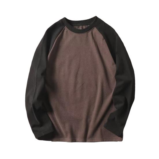 Мужская лоскутная толстовка свободного покроя с круглым вырезом, классическая осенне-зимняя мягкая теплая свободная повседневная уличн