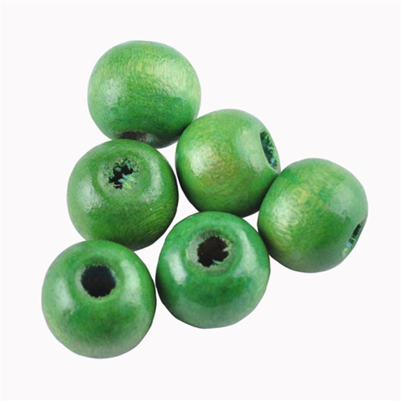 Разноцветные свободные круглые натуральные деревянные бусины для изготовления ювелирных изделий, детские погремушки, соска, фурнитура из бисера