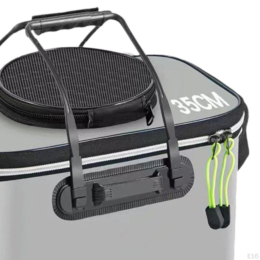 Складное рыболовное ведро с ремнем для живой рыбы, идеально для пеших походов и кемпинга