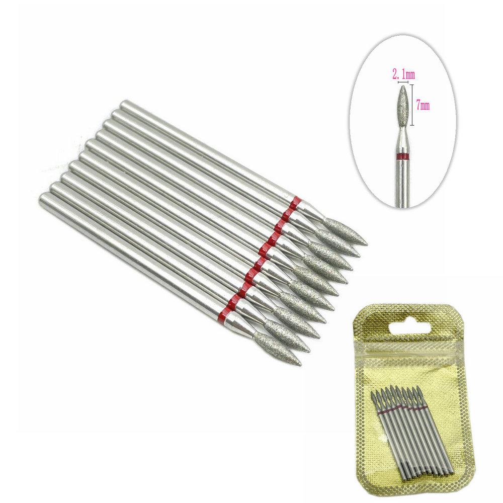 10 шт./упак. сверло для ногтей, полировщик, алмазные сверла для ногтей, вращающиеся насадки для электрического маникюрного аппарата, фрезы, заусенцы, инструменты для дизайна ногтей, аксессуары