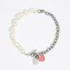 BIMBA Y LOLA [25FW] BIMBA Y LOLA Silver-tone Chain & Heart Logo Pearl Necklace B256AIU016SIF