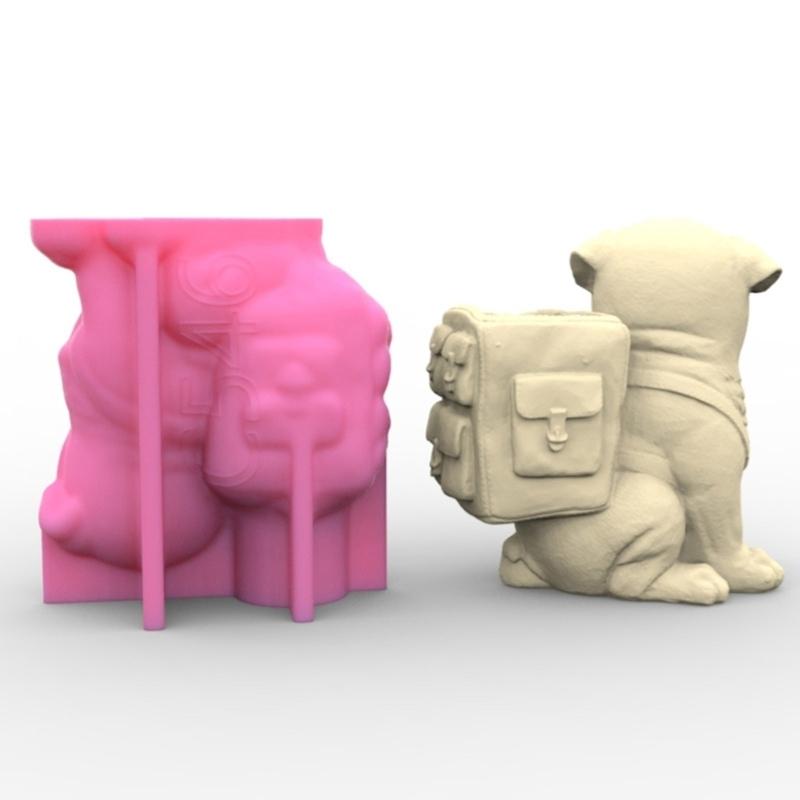 Уникальная силиконовая форма, 3D формы для цветов, милые формы для держателей ручек в форме мопса для сочных и держателей ручек