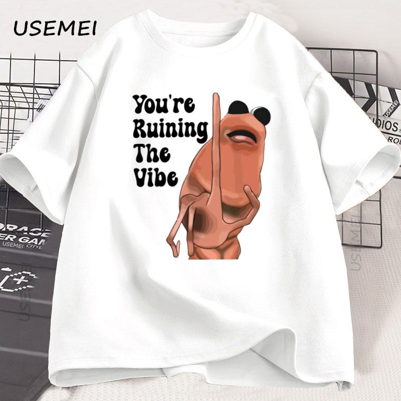 Marcus The Worm Funny T Shirt Cotton Short Sleeve Round Neck Tshirt Streetwear Men's Printed T-