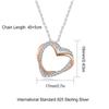 Immobird Double Heart Necklace for 5A Popular Gift for Jewelry That Expresses Love Women, Zirconia, Hypoallergenic, Women,