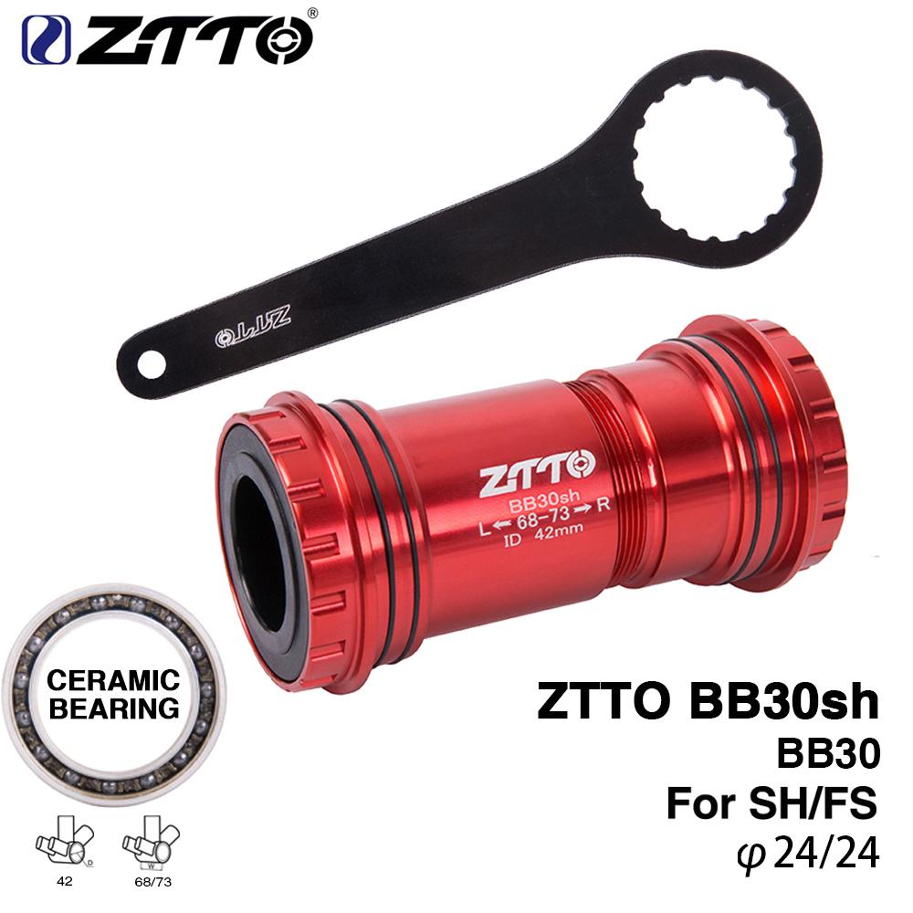 ZTTO MTB BB30 24 Адаптер Велосипедная запрессовываемая каретка Ось Керамический подшипник BB Для горного шоссейного велосипеда 24 мм Шатуны