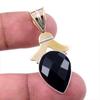 Натуральный черный оникс, драгоценный камень 925 пробы, двухцветный кулон из стерлингового серебра 925 пробы, размер 1,50 дюйма, Q8e05