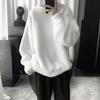 Свитшот мужской зимний утолщенный однотонный с длинным рукавом и круглым вырезом, однотонный плюшевый с двух сторон, оверсайз