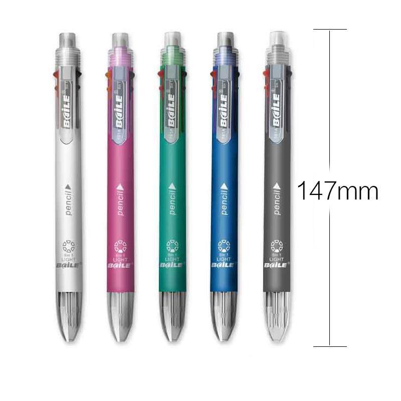 1 шт. 6 в 1, модная многоцветная ручка, креативная шариковая ручка, красочные выдвижные шариковые ручки для письма, канцелярские принадлежности