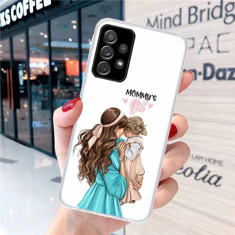 Мама Малышка Девочки Для Samsung Galaxy A15 A14 A13 A12 A55 A54 A53 A52 Чехол для телефона A32 A35 A34 A33 A25 A24 A23 A22 A04S A03S A02S Gala