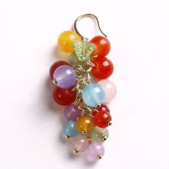 1 шт. Серьги-гроздья в виде винограда, женские серьги-крючки, серьги-фрукты, висячие серьги с искусственным кристаллом, висячие серьги для вечеринок и клуба