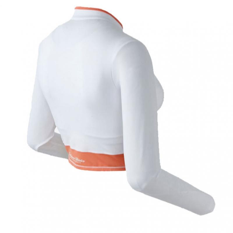 New Balance Club Nbmdd3w612 Wh Crop Zip Up Rash Guard Женский купальник