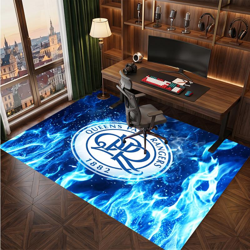 Queens Park Rangers Football Print Crystal Velvet Rug, Comfortable Water Absorbent Non Slip Indoor Floor Carpet