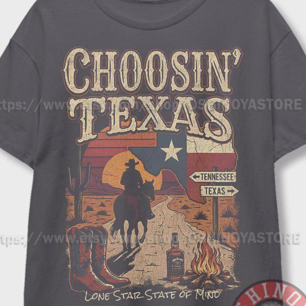Ella Choosin' Texas T-Shirt and kids tshirt, Lone Star State of Mind Tee, Vintage Country Music Merch, Retro Western Cowboy Shirt and kids tshirt