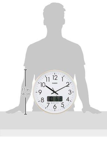 Casio Настенные часы IC-2100J-9JF, Радиоуправляемые, Белый/Золотой, Аналоговые, с Сигналом Времени и Календарем