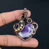 Amazing Sage Amethyst Gemstone Handmade Pure Copper Wire Wrapped Pendant Jewelry