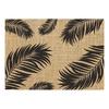 [Q4141] - Black Beige 'Jungle' Burlap Placemat - 42x30 Cm