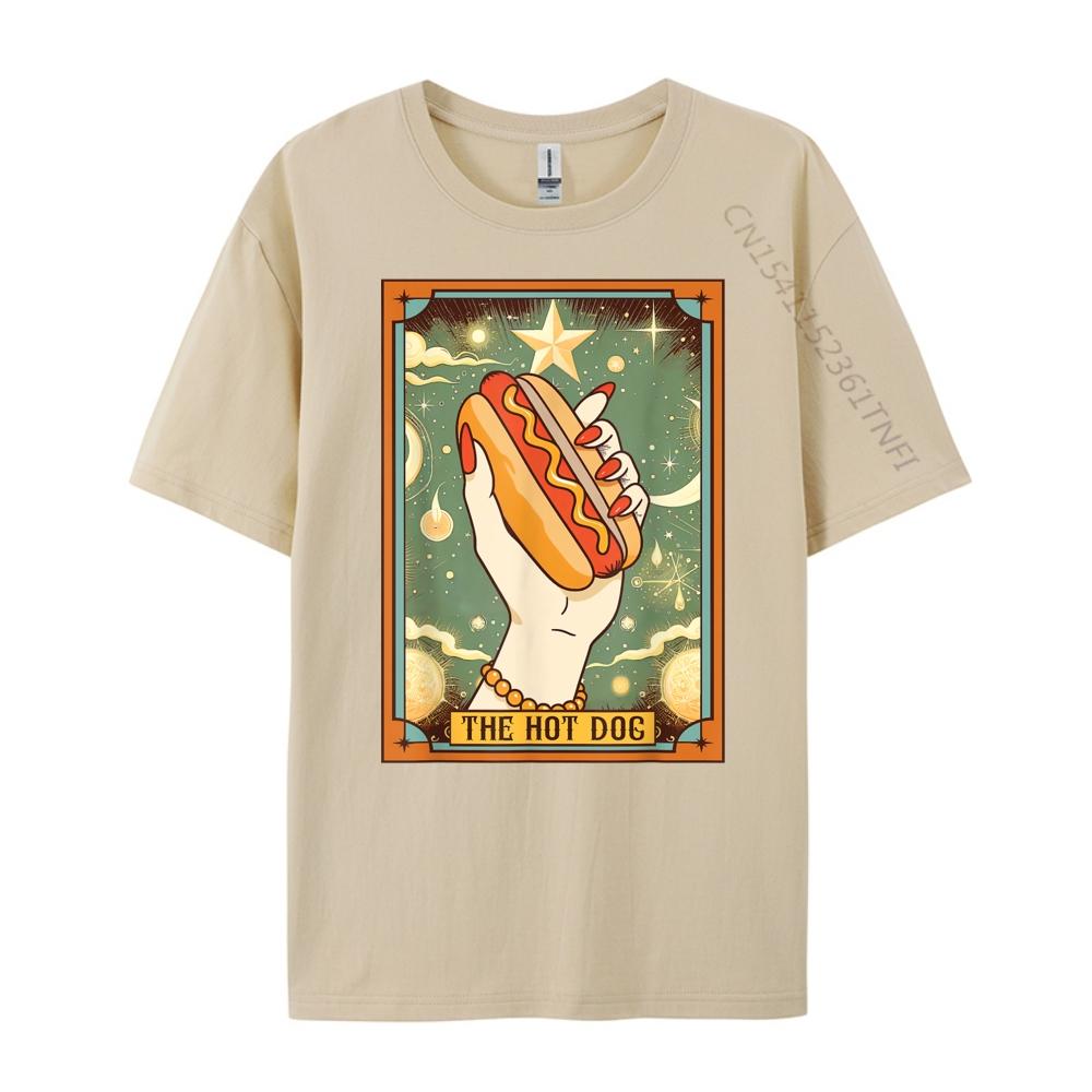 Hot Dog Bun Lover Foodie Food Lover The Hot Dog Tarot Card Camisetas Durable and Wearresistant Vintage T Shirts Party