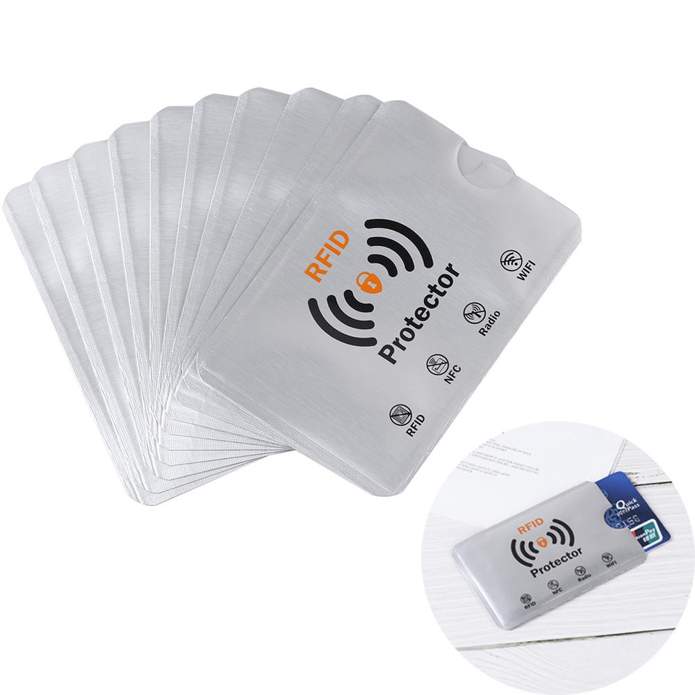 10 шт. Защита от сканирования, защита от кражи, RFID-блокирующие карты, защитный чехол, держатель для карт, удостоверение личности, чехол для банковской карты, кошелек с защитой от RFID
