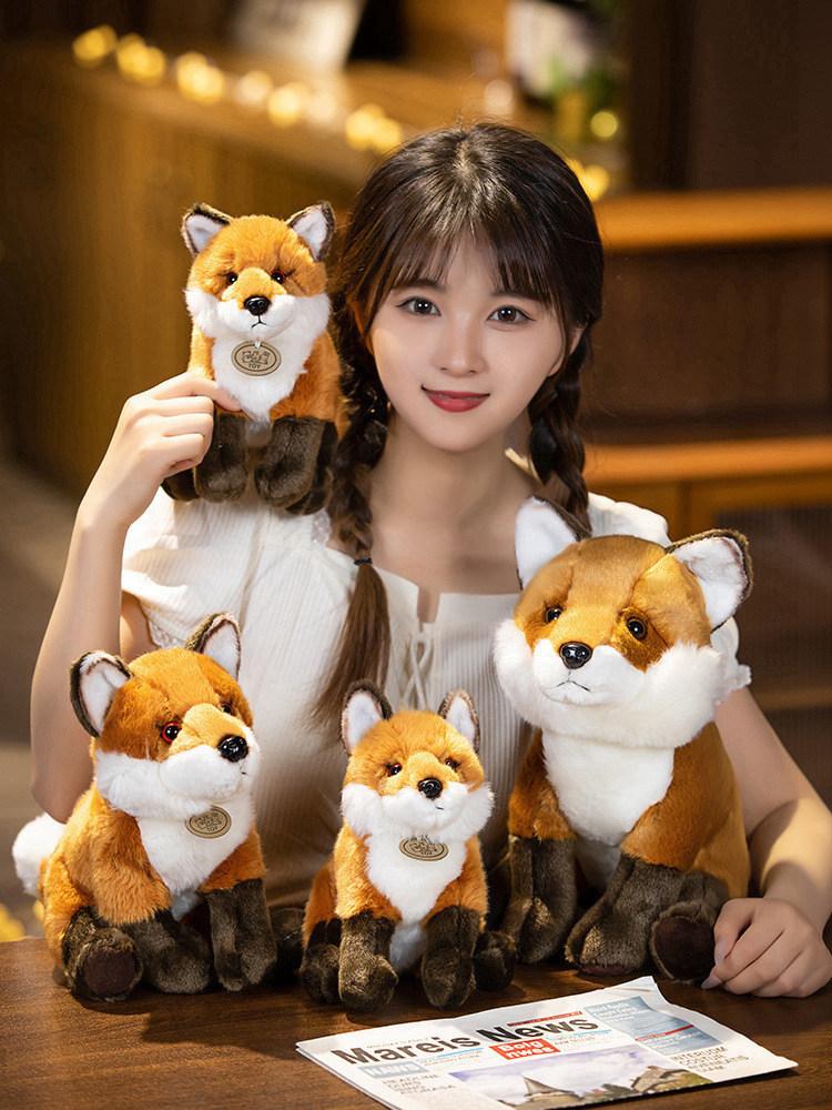 Fox simulation ornaments gift plush animal plush toy doll doll comfort sleeping gift