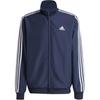 adidas Полосатый воротник-стойка молния длинный рукав эластичный пояс манжеты повседневный спортивный костюм мужские костюмы темно-синий IY6656