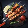 BBQ Skewers Basket Wooden Handle Barbecue Cage Outdoor Camping Barbecue Net Square Meat and Vegetable Barbecue Tube BBQ Tools