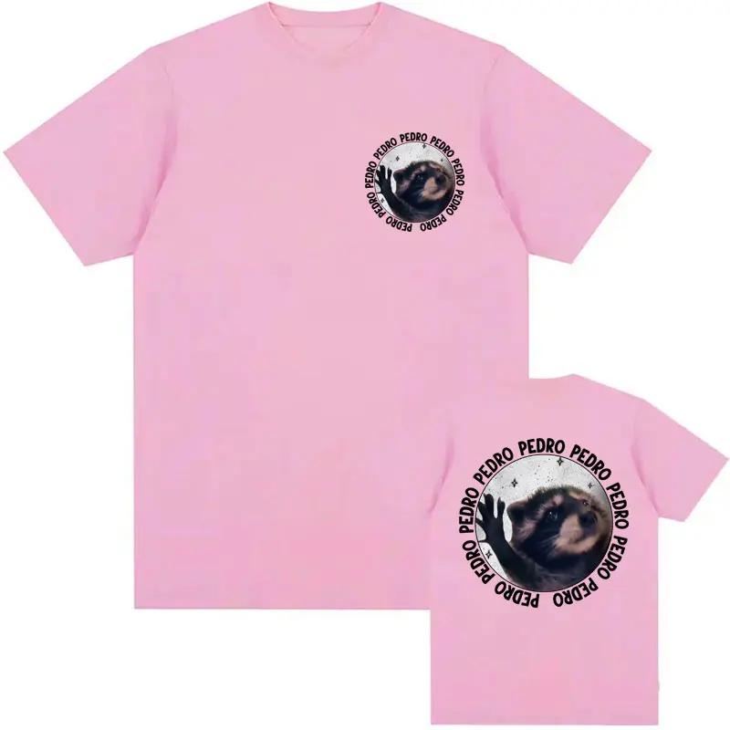 Смешной Енот Педро Танцующий Мем Футболка Мужская Женская Винтажная Мультяшная Y2k Уличная Футболка Мужская 100% Хлопок Круглый Вырез Футболка Топы
